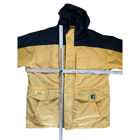 Carhartt Mens Jacket Yellow Black VTG Rollaway Hood Mesh Lining Outdoor Hiking - Picture 8 of 8